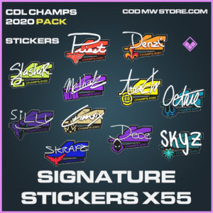 Signature Stickers X55 CDL champs 2020 call of duty modern warfare warzone items