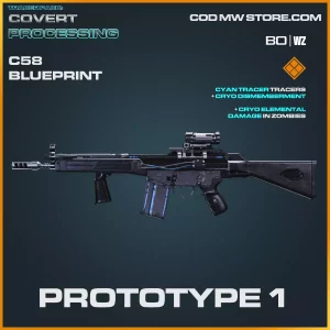 Prototype 1 C58 blueprint skin in Warzone and Black Ops Cold War