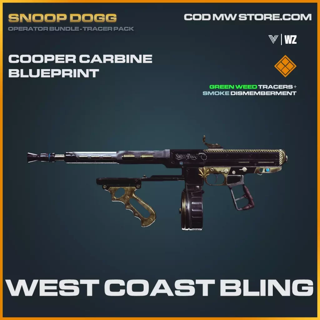 West Coast Bling Cooper Carbine blueprint skin in Warzone and Vanguard