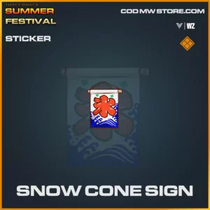 snow cone sign sticker in Vanguard and Warzone