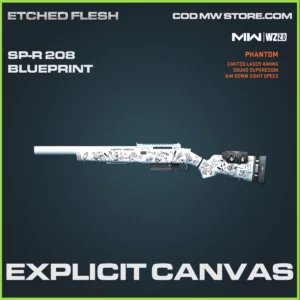 Explicit Canvas SP-R 208 blueprint skin in Warzone 2 and MWII