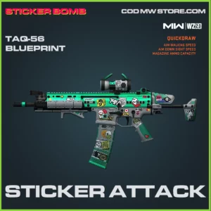 Sticker Attack TAQ-56 blueprint skin in Warzone 2.0 and MW2