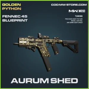Aurum Shed Fennec 45 blueprint skin in Warzone 2 and MW2 Golden Python Bundle