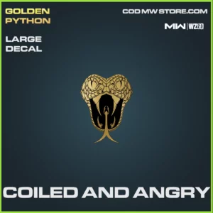 Coiled and Angry Large Decal in Warzone 2 and MW2 Golden Python Bundle