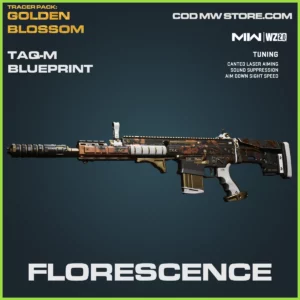 Florescence TAQ-M blueprint skin in Warzone 2.0 and MW2 Tracer Pack: Golden Blossom Bundle
