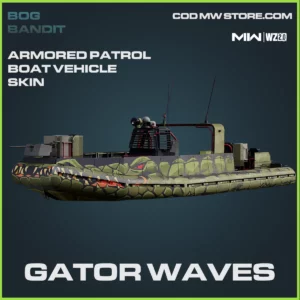 Gator Waves Armored Patrol Boat Vehicle Skin in Warzone 2.0 and MW2 Bog Bandit Bundle