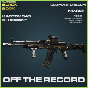 Off The Record Kastov 545 blueprint skin in Warzone 2.0 and MW2 Warfighter Black Book Bundle
