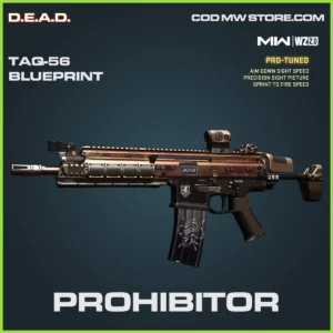Prohibitor TAQ-56 blueprint skin in Warzone 2.0 and MW2 D.E.A.D. Bundle
