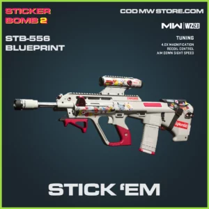 Stick 'Em STB-556 blueprint skin in Warzone 2.0 and MW2 Sticker Bomb 2 bundle