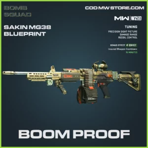 Boom Proof saking MG38 blueprint skin in Warzone 2.0 and MW2 Bomb Squad Bundle