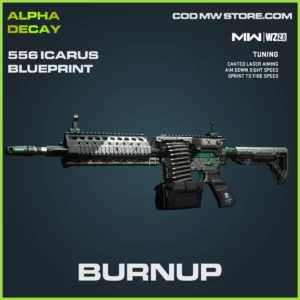 Burnup 556 blueprint skin in Warzone 2.0 and MW Alpha Decay Bundle