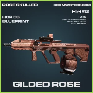 Gilded ROse HCR 56 blueprint skin in Warzone 2.0 and MW2 Rose Skulled Bundle