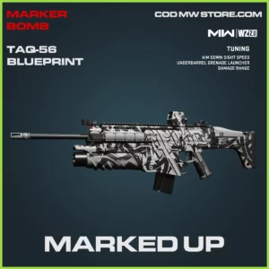 Marked Up TAQ-56 blueprint skin in Warzone 2.0 and MW2 Marker Bomb Bundle