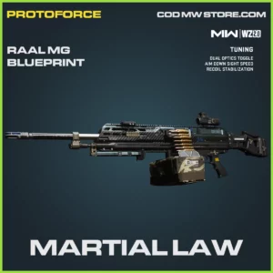 Martial Law Raal MG blueprint skin in Warzone 2.0 and MW2 Protoforce Bundle