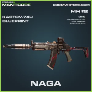 Naga Kastov-74u blueprint skin in Warzone 2.0 and MW2 Pro Pack 3 Manticore