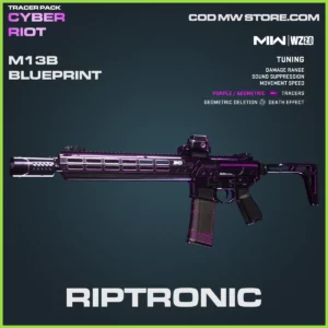Riptronic M13B Blueprint Skin in Warzone 2.0 and MW2 Tracer Pack Cyber Riot