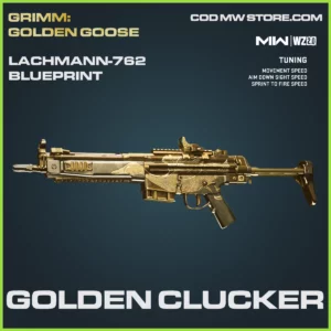 Golden Clucker Lachmann-762 Blueprint SKin in Warzone 2.0 and MW2 Grimm: Golden Goose Bundle