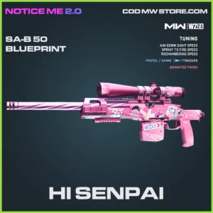 Hi Senpai SA-B 50 Blueprint Skin in Warzone 2.0 and MW2 Notice Me 2.0 Bundle