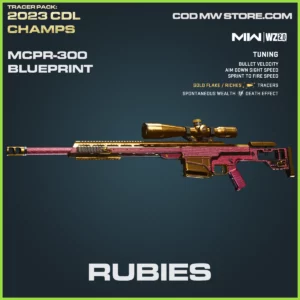 Rubies MCPR-300 Blueprint SKin in Warzone 2.0 and MW2 Tracer Pack: 2023 CDL Champs Bundle