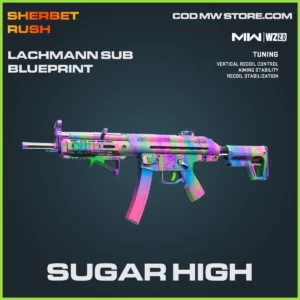 Sugar High Lachmann Sub Blueprint Skin in Warzone 2.0 MW2 Sherbet Rush Bundle