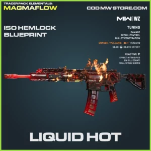 Liquid Hot ISO Hemlock blueprint skin in Warzone and MW2 Tracer Pack Elementals Magmaflow Bundle