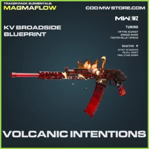 Volcanic Intentions KV Broadside blueprint skin in Warzone and MW2 Tracer Pack Elementals Magmaflow Bundle