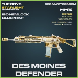 Des Moines Defender ISO Hemlock Blueprint Skin in Warzone and MW2 Starlight The Boys Bundle
