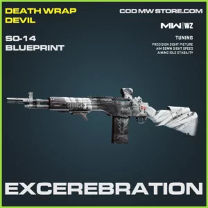 Excerebration SO-14 Blueprint Skin in Warzone and MW2 Death Wrap Devil Bundle