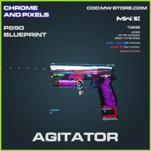 Agitator P890 Blueprint Skin in Warzone and MW2 Chrome and Pixels Bundle