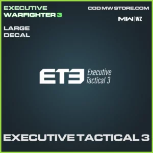 Executive Tactical 3 Large Decal in Warzone and MW2 Executive Warfighter 3 Bundle