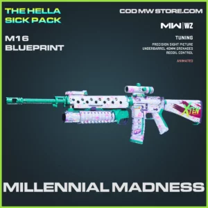Millennial Madness M16 Blueprint Skin in Warzone, MW2 and MW3 The Hella Sick Pack Bundle