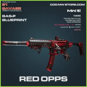Red Opps BAS-P Blueprint Skin in Warzone, MW2 and MW3 21 Savage Operator Bundle