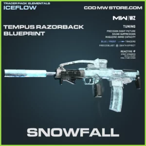 Snowfall Tempus Razorback Blueprint Skin in Warzone and MW2 Tracer Pack Elementals Iceflow Bundle