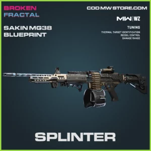 Splinter Sakin MG38 Blueprint Skin in Warzone and MW2 Broken Fractal Bundle