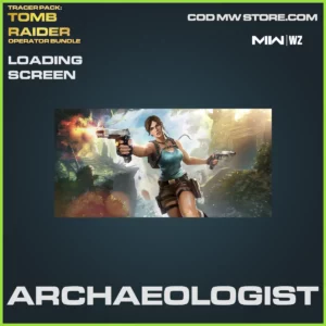 Archaeologist Loading Screen in Lara Croft Tomb Raider Operator Bundle in Warzone, MW2 and MW3