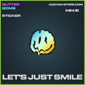 Let's Just Smile Sticker in Warzone, MW2, MW3 Glitter Bomb Bundle