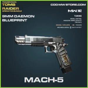 Mach-5 9MM Daemon Blueprint SKin in Lara Croft Tomb Raider Operator Bundle in Warzone, MW2 and MW3