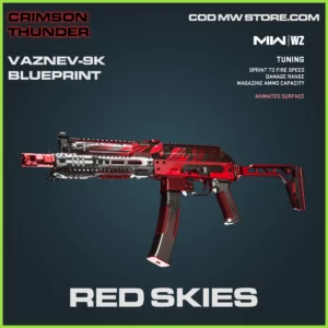 Red Skies Vaznev-9K Blueprint Skin in Warzone, MW2, MW3 Crimson Thunder Bundle