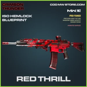 Red Thrill ISO Hemlock Blueprint Skin in Warzone, MW2, MW3 Crimson Thunder Bundle