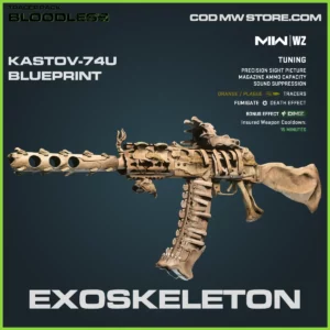 Exoskeleton Kastov-74u blueprint Skin in Warzone, MW2, MW3 Tracer Pack: Bloodless Bundle