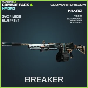 Breaker Sakin MG38 Blueprint Skin in Warzone, MW2, MW3 Combat Pack 4 Hydro