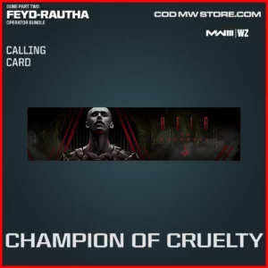 Champion of Cruelty Calling card in Warzone and MW3 Dune Part Two Feyd-Rautha Bundle