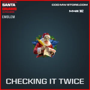 Checking it Twice emblem in Warzone and MW3 Santa Gnaws Ultra Skin