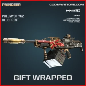 Gift Wrapped Pulemyot 762 Blueprint Skin in Warzone and MW3 Paindeer Bundle