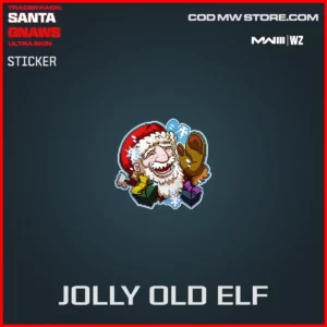 Jolly Old Elf Sticker in Warzone and MW3 Santa Gnaws Ultra Skin