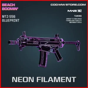 Neon Filament MTZ-556 Blueprint SKin in Warzone and MW3 Beach Boomin' Bundle