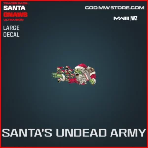 Santa's Undead Army Large Decal in Warzone and MW3 Santa Gnaws Ultra Skin