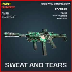 Sweat and Tears AMR9 Blueprint Skin in Warzone and MW3 Paint Slinger Bundle