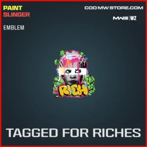 Tagged For Riches Emblem in Warzone and MW3 Paint Slinger Bundle