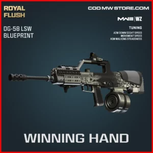 Winning Hand DG-58 LSW Blueprint Skin in Warzone and MW3 Royal Flush Bundle